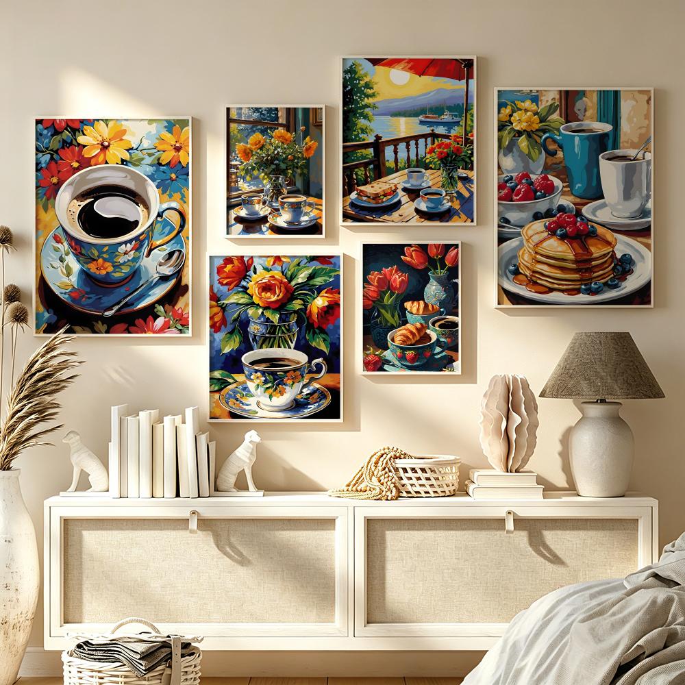 Wallpaper Coffee And Tea - Afternoon tea coffee cup Poster HD
