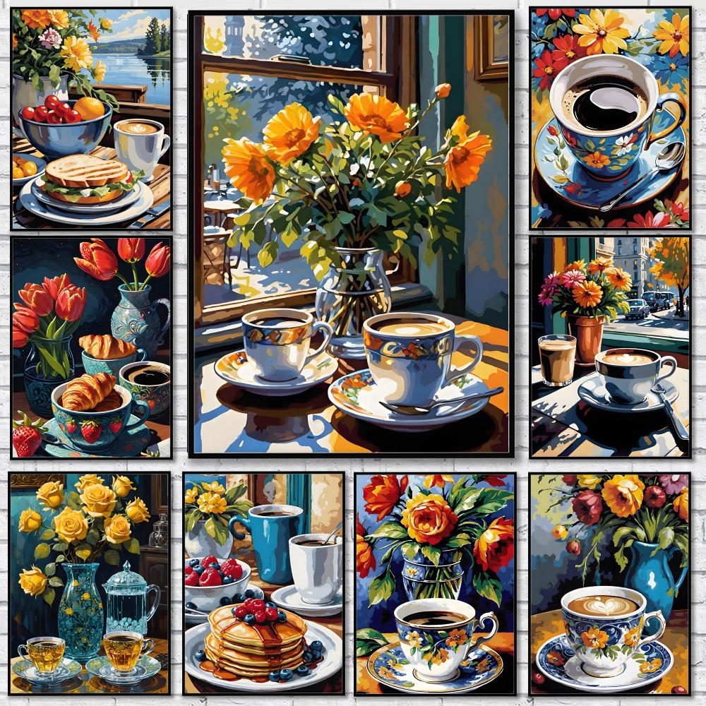 Wallpaper Coffee And Tea - Afternoon Tea Coffee Cup Poster Sticker