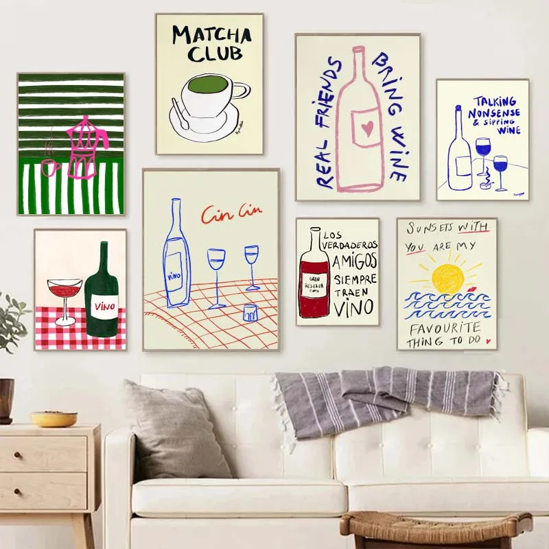 Draw Coffee And Tea - Colorful Drawings Abstract Art Food Posters