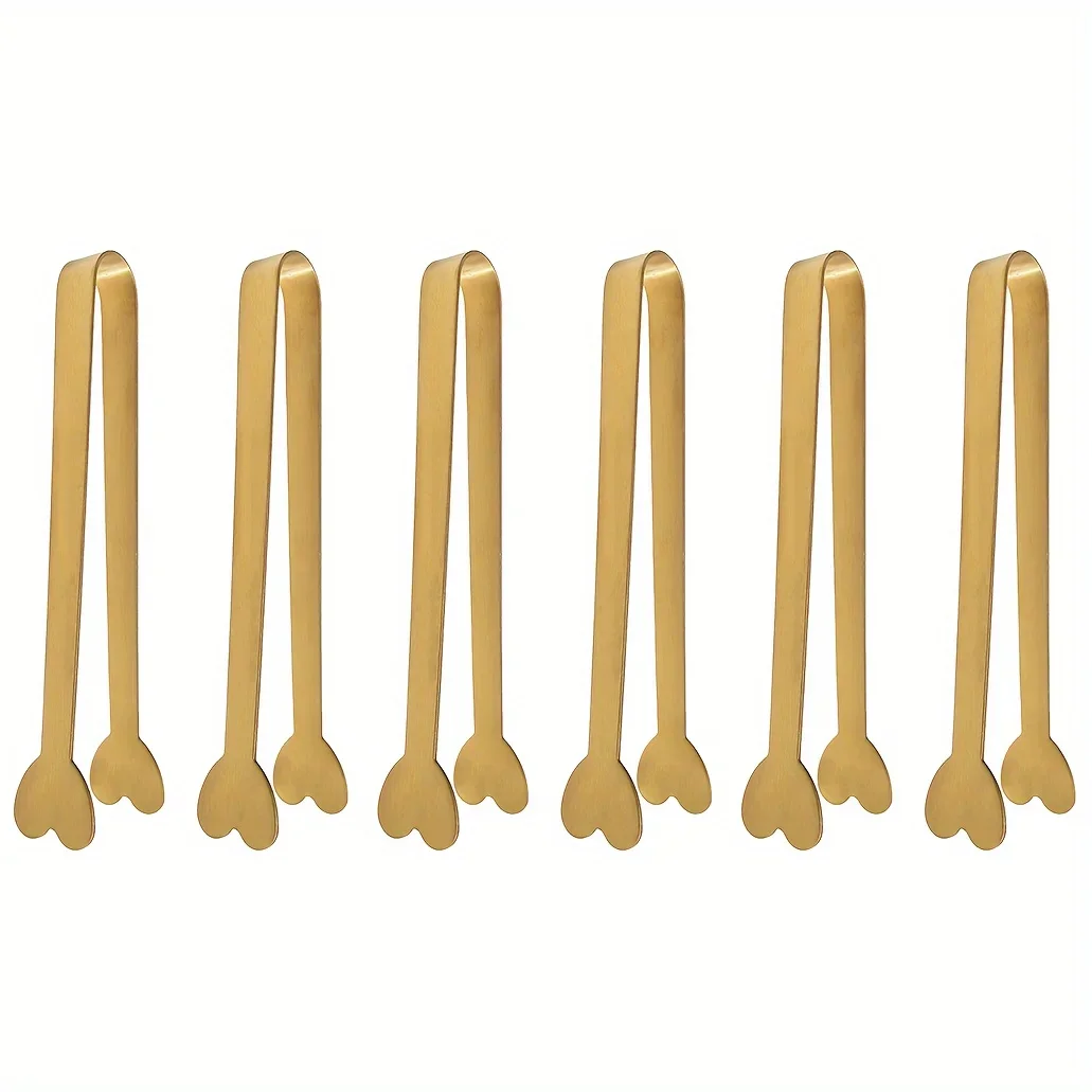 Coffee Tea Sugar - Stainless Steel Heart-Shaped Mini Tongs for