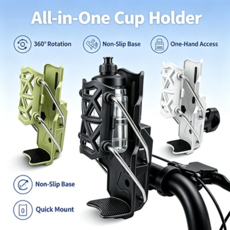 Coffee Tea Flask - Quick Install Adjustable Cup Holder 360