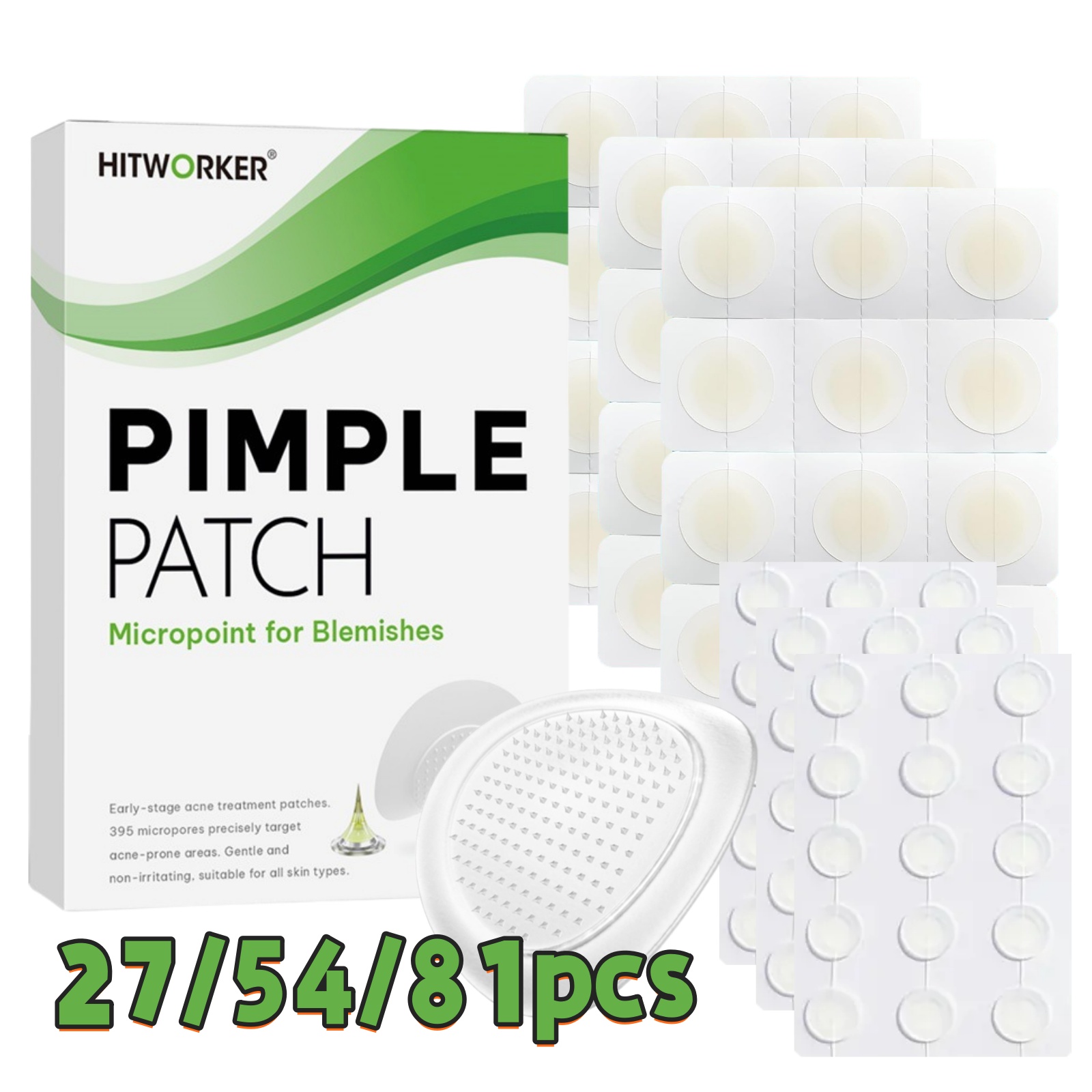 Tea & Coffee Kent - 27/54/81-Piece HITWORKER Acne Patches - Infused