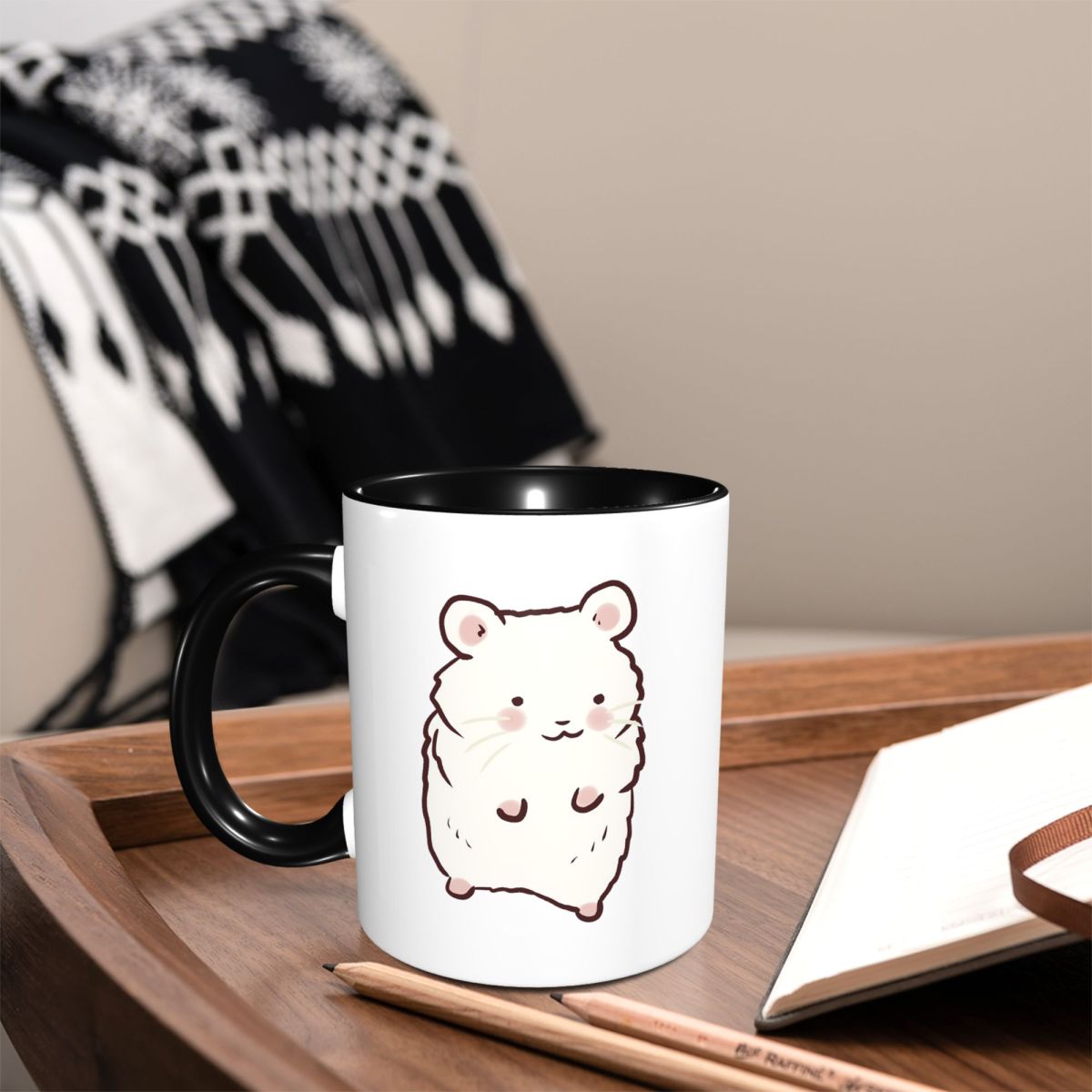 Draw Coffee And Tea - Cute Hamster Drawing Mug Funny Ceramic