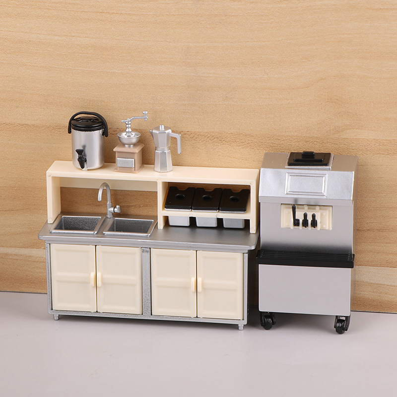 Coffee Tea Machine For Home - 1:12 Dollhouse Mini Milk Tea Store