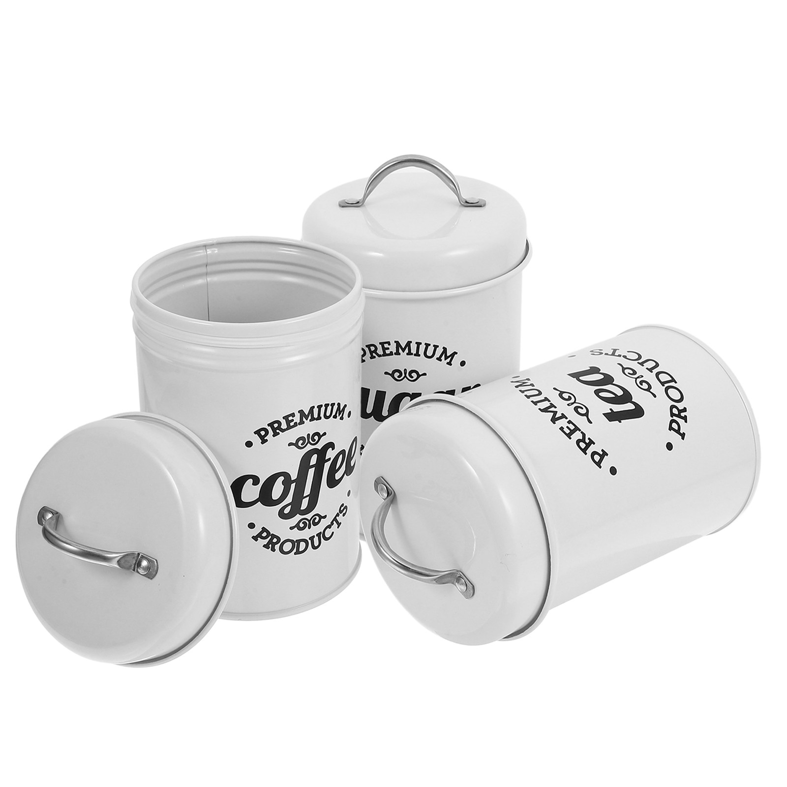 Sealed Iron Canister Set Elega - Coffee Tea Sugar review and price