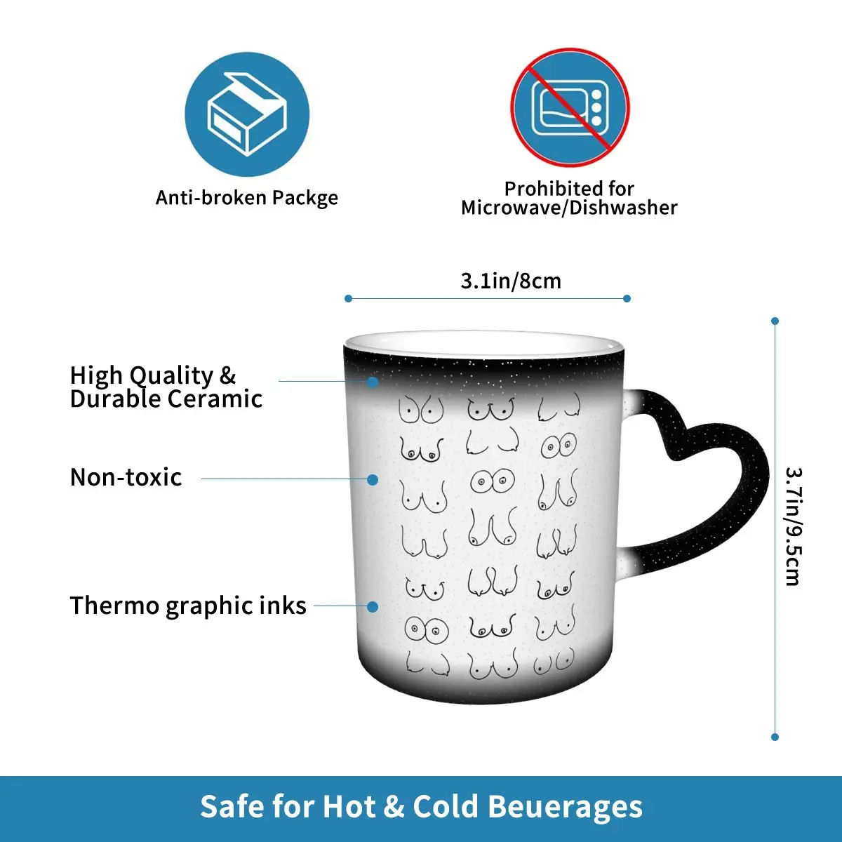 Black And White Tits Drawing M - Draw Coffee And Tea review and price