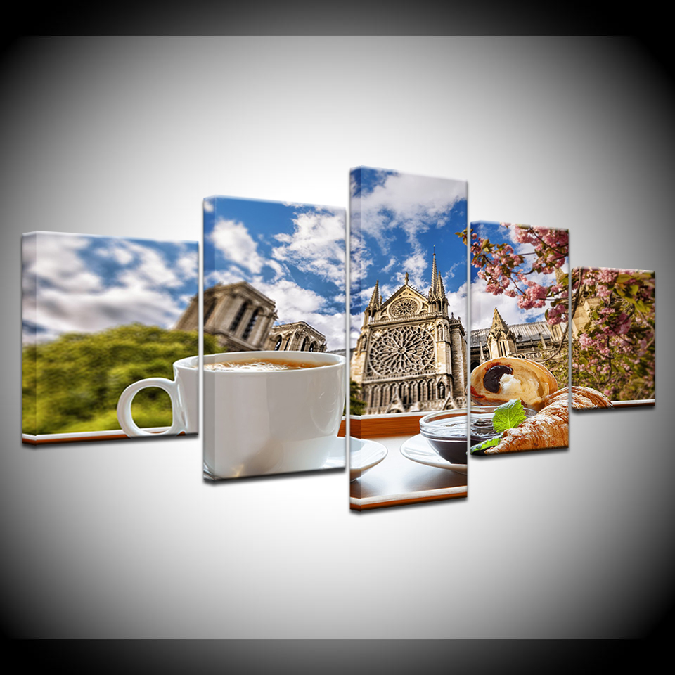 Canvas Painting Tea time coffe - Wallpaper Coffee And Tea review and price