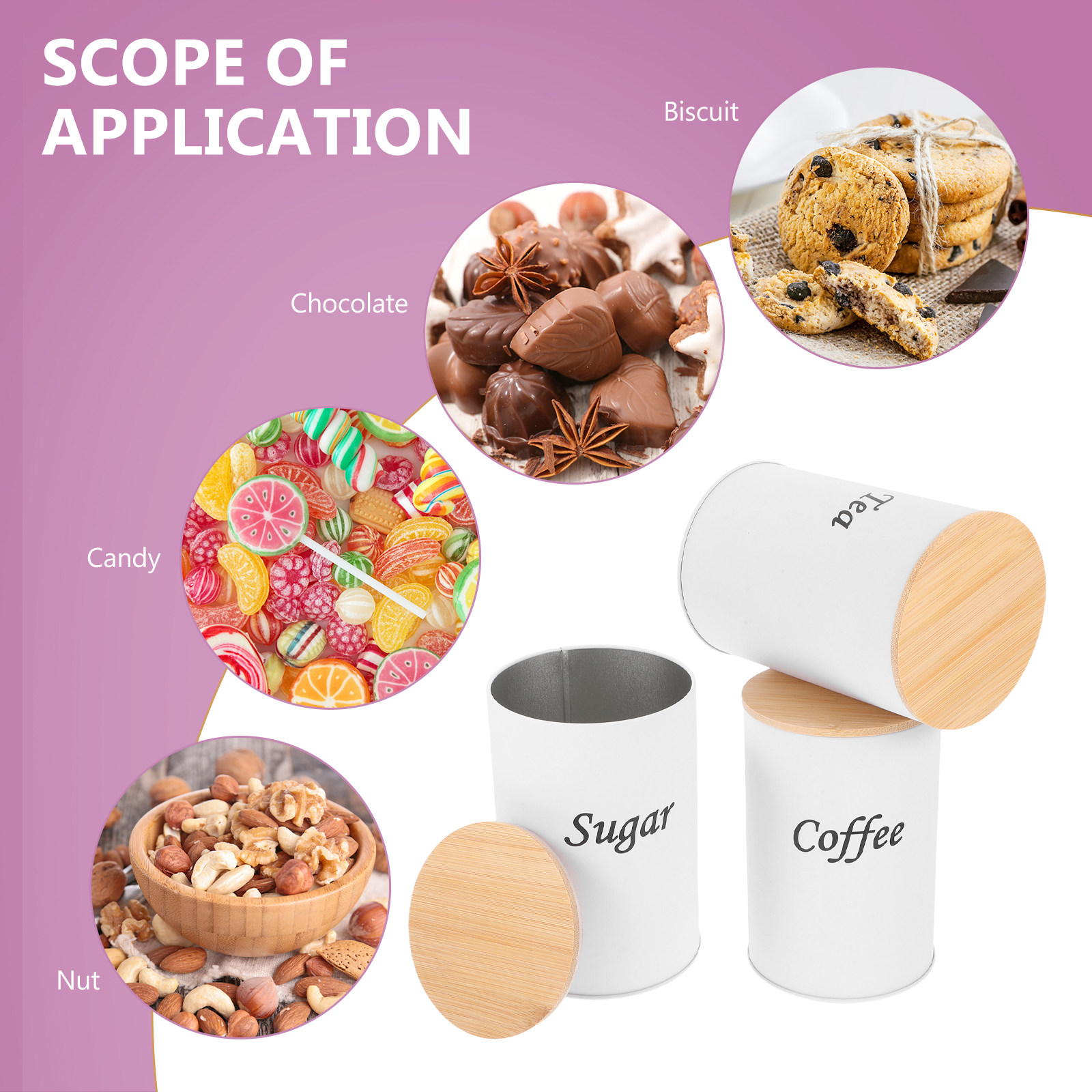 3Pcs Round Galvanized Metal Ca - Coffee Tea Sugar review and price