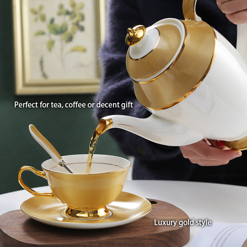 Luxury Gold Bone China Coffee  - Coffee Tea Sugar review and price