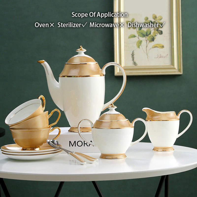 Luxury Gold Bone China Coffee  - Coffee Tea Sugar review and price