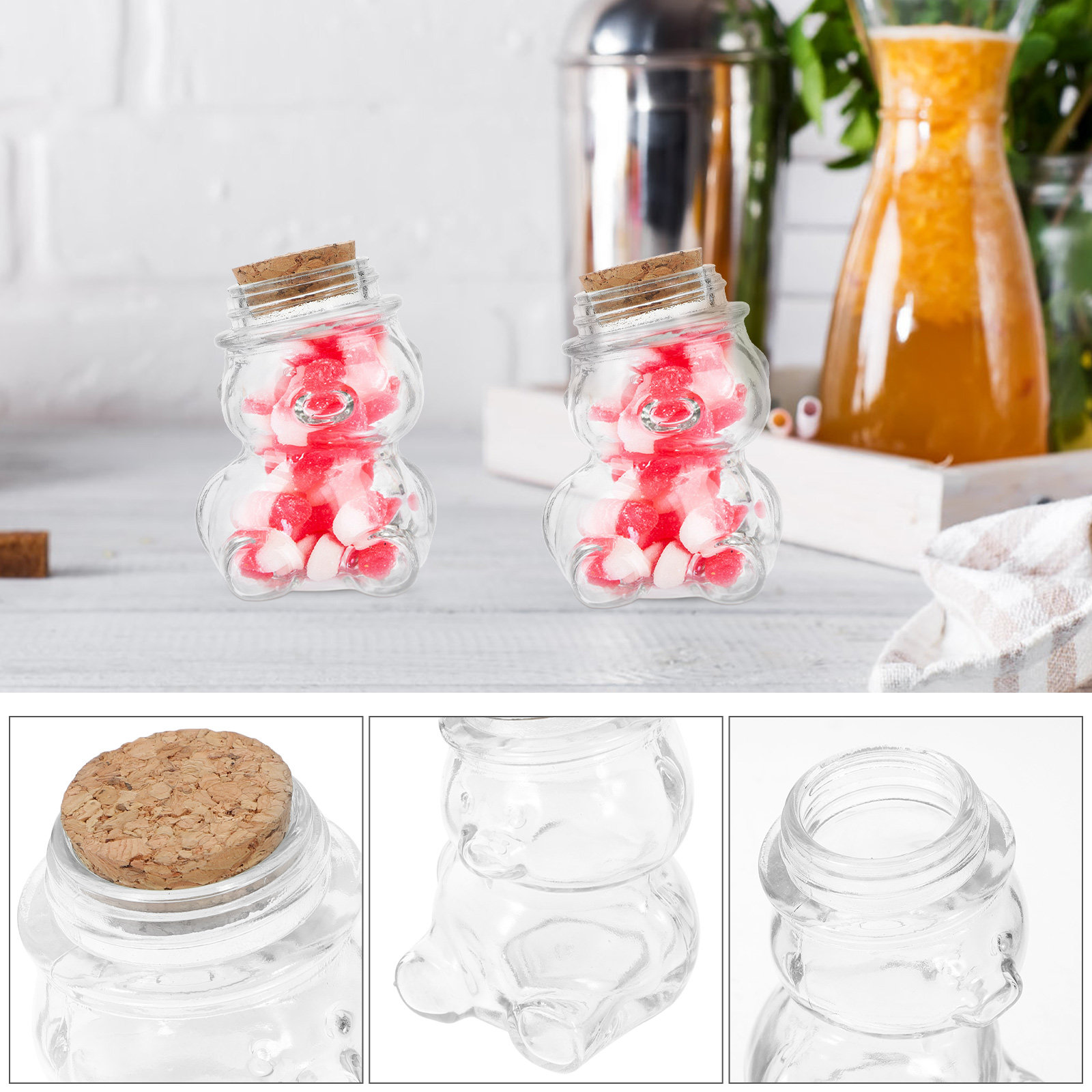 4Pcs Glass Candy Jar Set Trans - Coffee Tea Sugar review and price