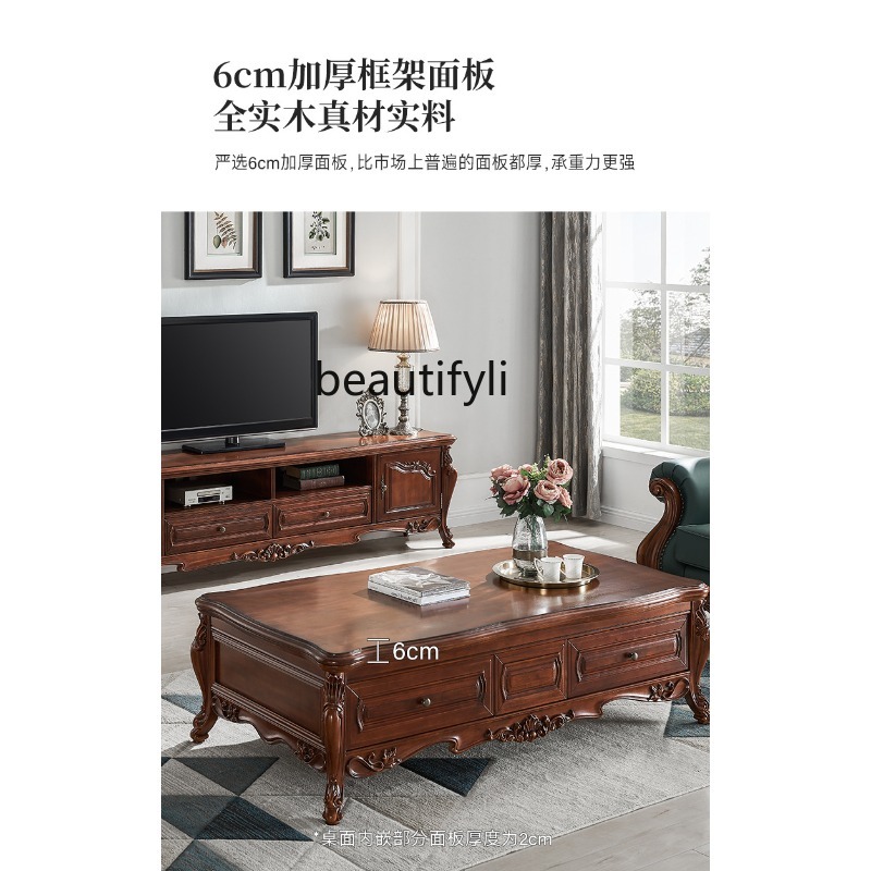 All solid wood coffee table Am - Draw Coffee And Tea review and price